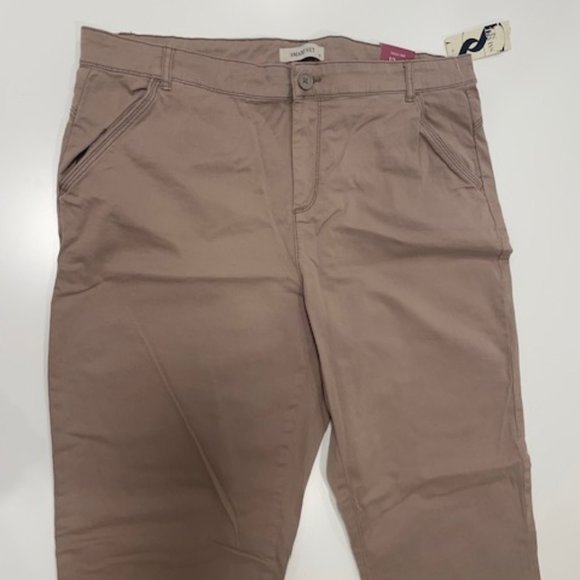 SMART SET Taupe-pinkish hue Cotton Pants Mid-Rise ~ Size 12 with tags - Picture 2 of 16